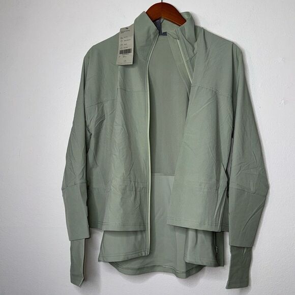 Sweaty Betty Fast Lane Running Jacket In Sage Green Size Medium - Picture 8 of 12